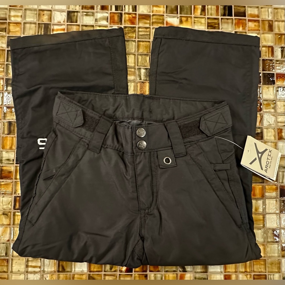 NWT Arctix Youth Snow Pants with Reinforced Knees and Seat~Black~Size XS (6/7)